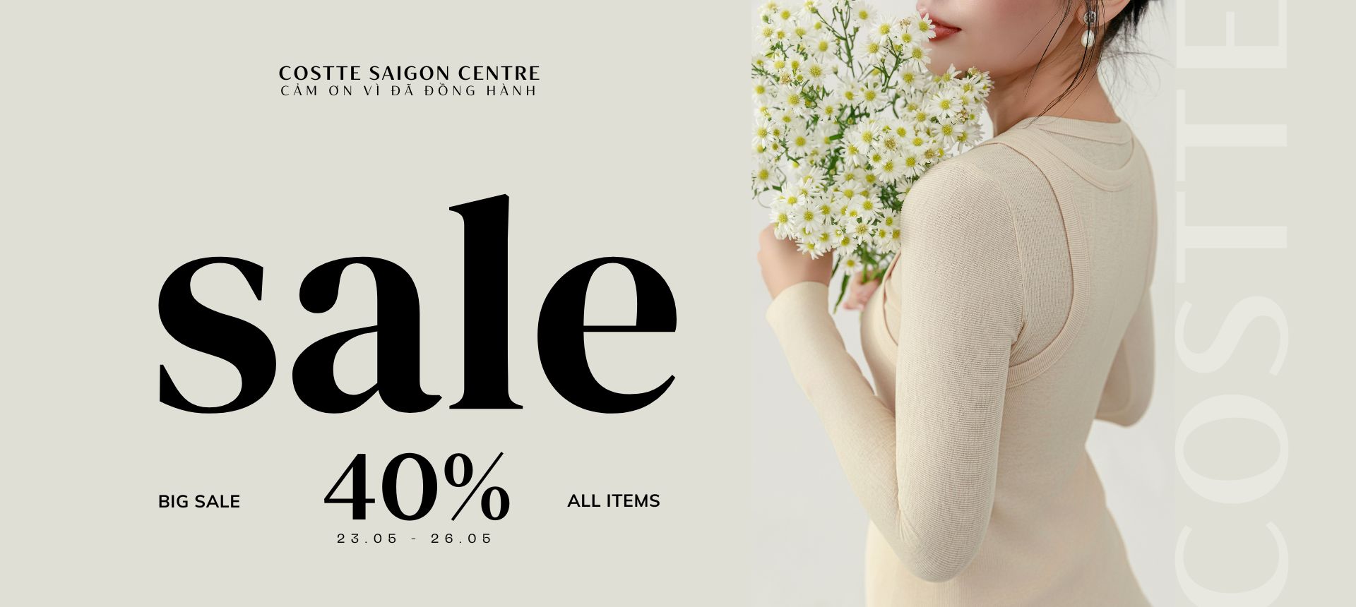 COSETTE - GIẢM GIÁ 40% TOÀN BỘ SẢN PHẨM THAY LỜI TRI ÂN
