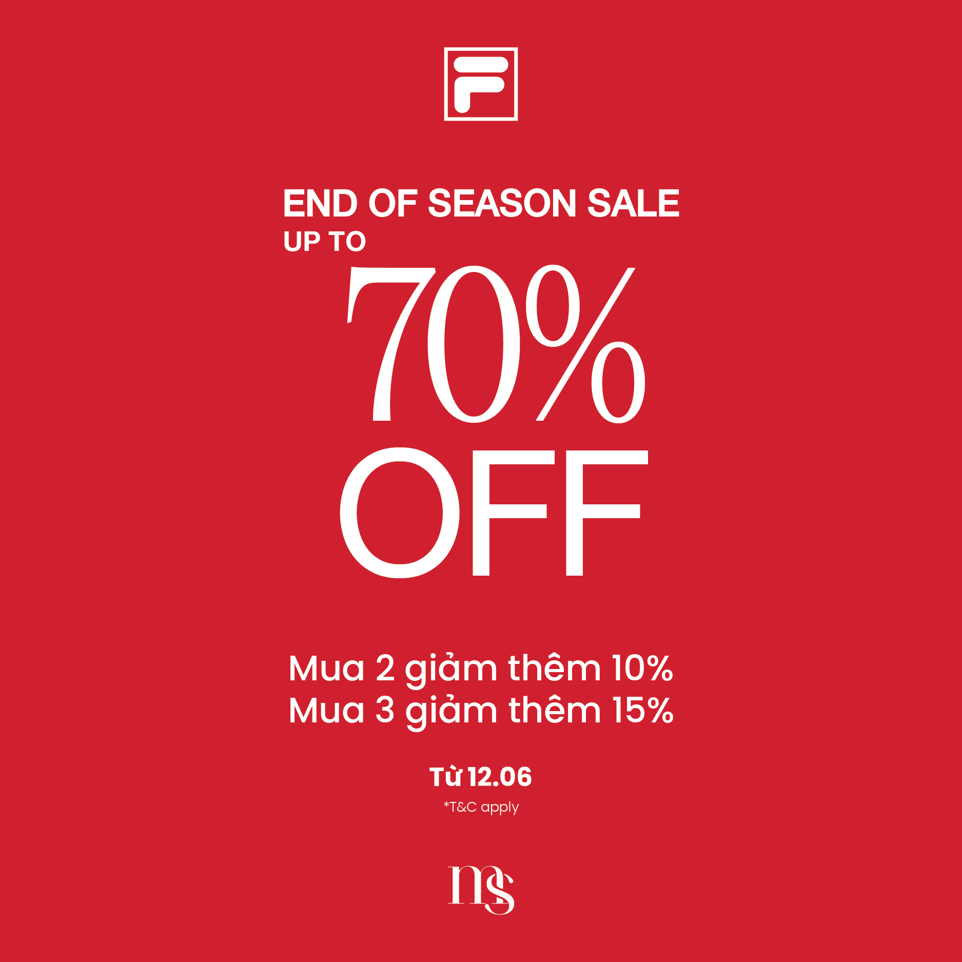 FILA - END OF SEASON SALE UP TO 70%