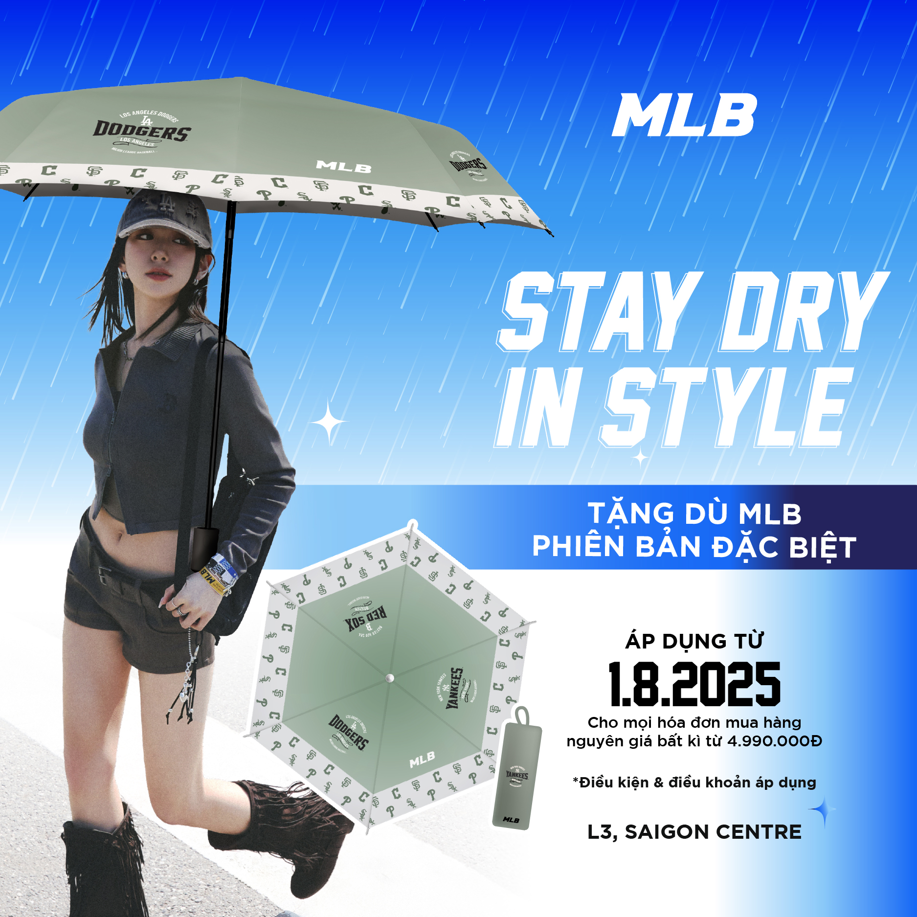 MLB STAY DRY IN STYLE - RAIN WON’T STOP YOUR STYLE