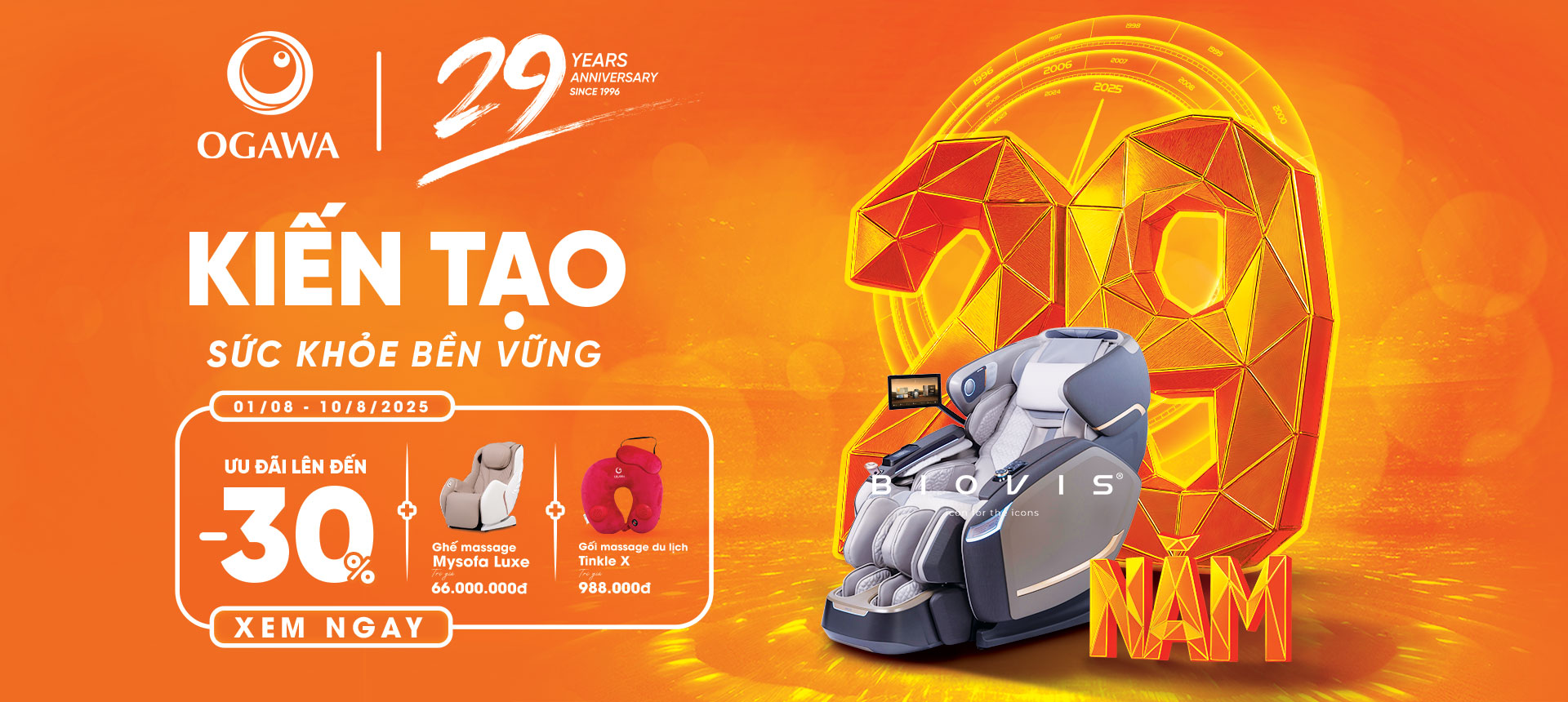 29 NĂM CHĂM SÓC SỨC KHỎE – NGÀN ƯU ĐÃI TRI ÂN TỪ OGAWA