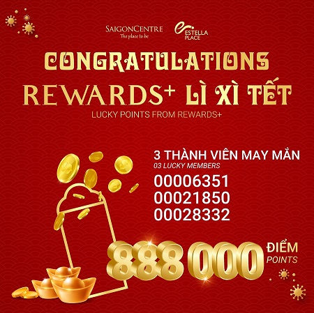 KẾT QUẢ CHƯƠNG TRÌNH "REWARDS+ LÌ XÌ TẾT”